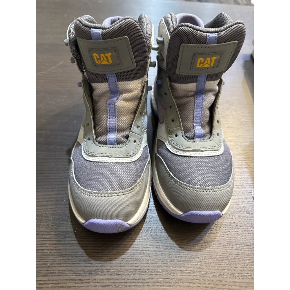 Caterpillar Work Boots Womens 5.5 Grey Purple Mid Top Composite toe